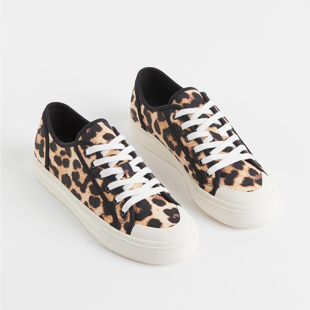 H&M Leopard Print Sneakers with White Laces